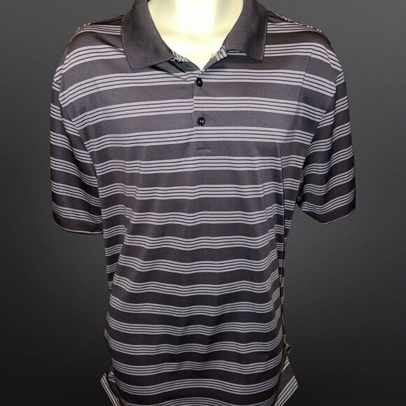 Nike Dri Fit Golf Slate Gray Striped Polo Size XXL #12 - Picture 3 of 4